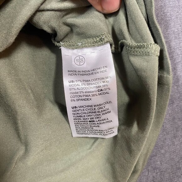 Chicos Olive Green V-Neck Short Sleeve Shirt Pima Cotton & Modal  Womens Size L - Picture 6 of 9